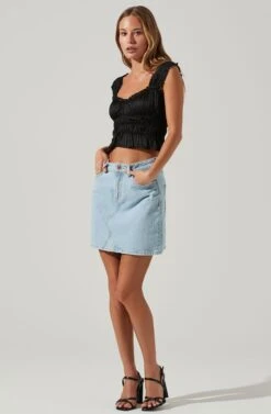 Rosita Smocked Top -Chic Ladies Wear Shop ACT17543VR BLACK 1