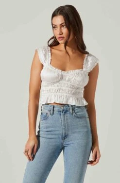 Rosita Smocked Top -Chic Ladies Wear Shop ACT17543VR WHITE 1 3