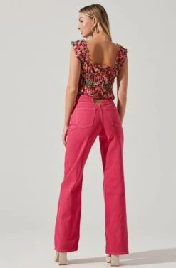 Rosita Floral Smocked Top -Chic Ladies Wear Shop ACT17543 REDMULTIFLORAL 5