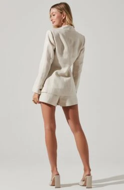 Ayra Front Button Blazer 25 Ayra Front Button Blazer -Chic Ladies Wear Shop ACT17557 ECRU 5