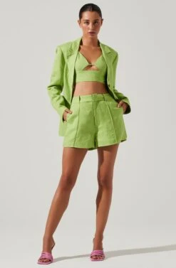 Ayra Front Button Blazer 37 Ayra Front Button Blazer -Chic Ladies Wear Shop ACT17557 KIWI 1