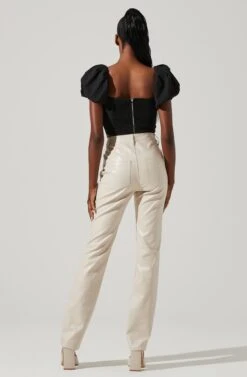 Paola Sweetheart Bustier Puff Sleeve Top -Chic Ladies Wear Shop ACT17560S BLACK 5