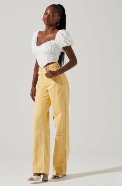 Paola Sweetheart Bustier Puff Sleeve Top -Chic Ladies Wear Shop ACT17560S WHITE 1