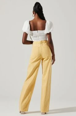 Paola Sweetheart Bustier Puff Sleeve Top -Chic Ladies Wear Shop ACT17560S WHITE 4