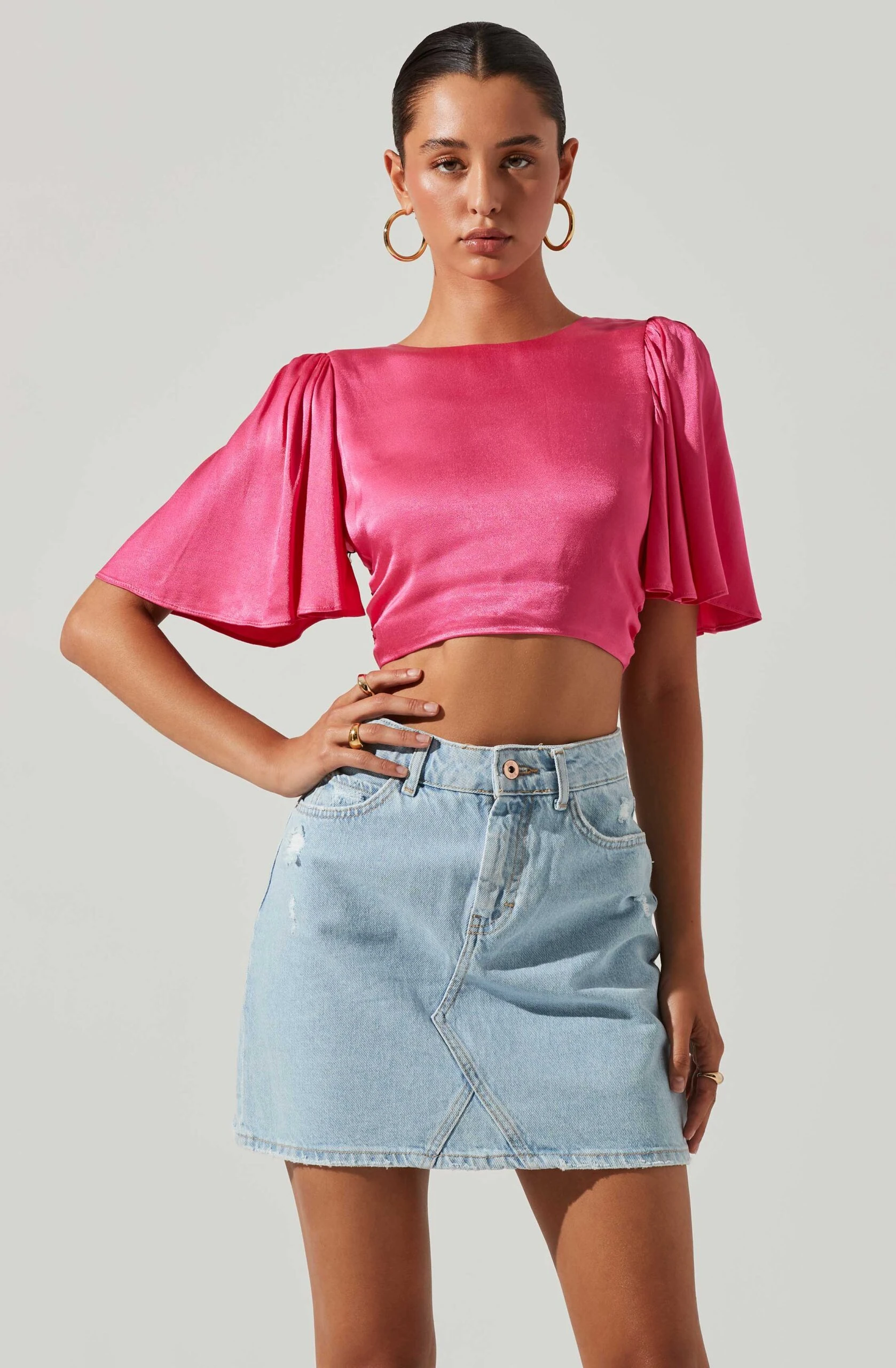 Zita Satin Open Back Crop Top 6 Zita Satin Open Back Crop Top - Image 4