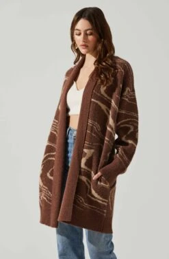 Vada Abstract Swirl Oversized Sweater 10 Vada Abstract Swirl Oversized Sweater -Chic Ladies Wear Shop ACT17580SH BROWNSWIRL 4