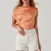 Ceres Satin Off Shoulder Top -Chic Ladies Wear Shop ACT17591 MELON 2