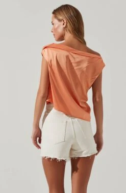 Ceres Satin Off Shoulder Top -Chic Ladies Wear Shop ACT17591 MELON 5
