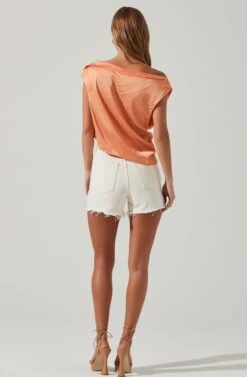 Ceres Satin Off Shoulder Top -Chic Ladies Wear Shop ACT17591 MELON 6