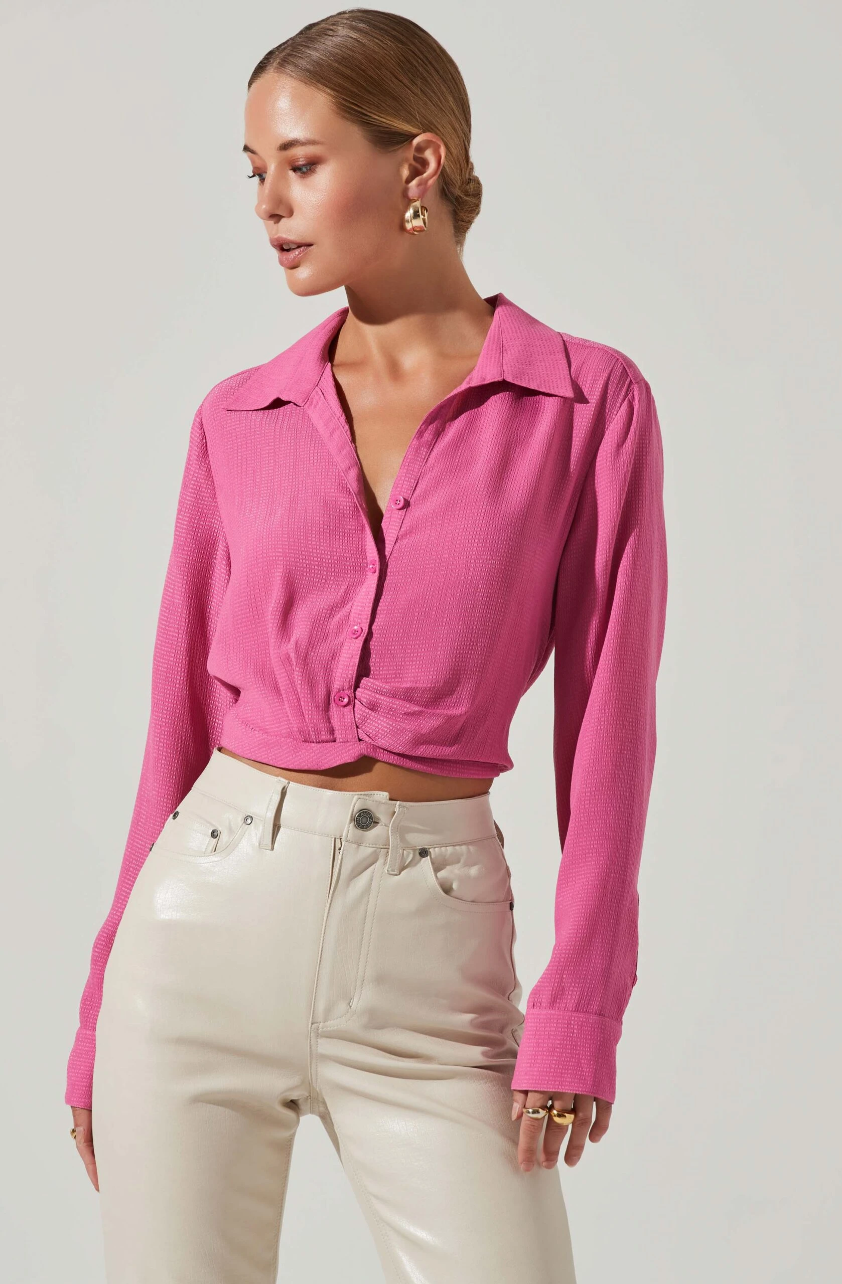 Camden Cropped Button Down Collared Top 3 Camden Cropped Button Down Collared Top