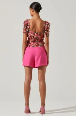 Nayeli Floral Puff Sleeve Top -Chic Ladies Wear Shop ACT17681 REDMULTIFLORAL 6