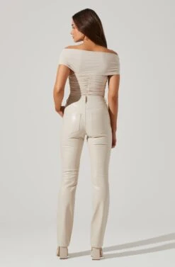 Cornelia Ruched Off Shoulder Bodysuit -Chic Ladies Wear Shop ACT17694 CREAM 1 6
