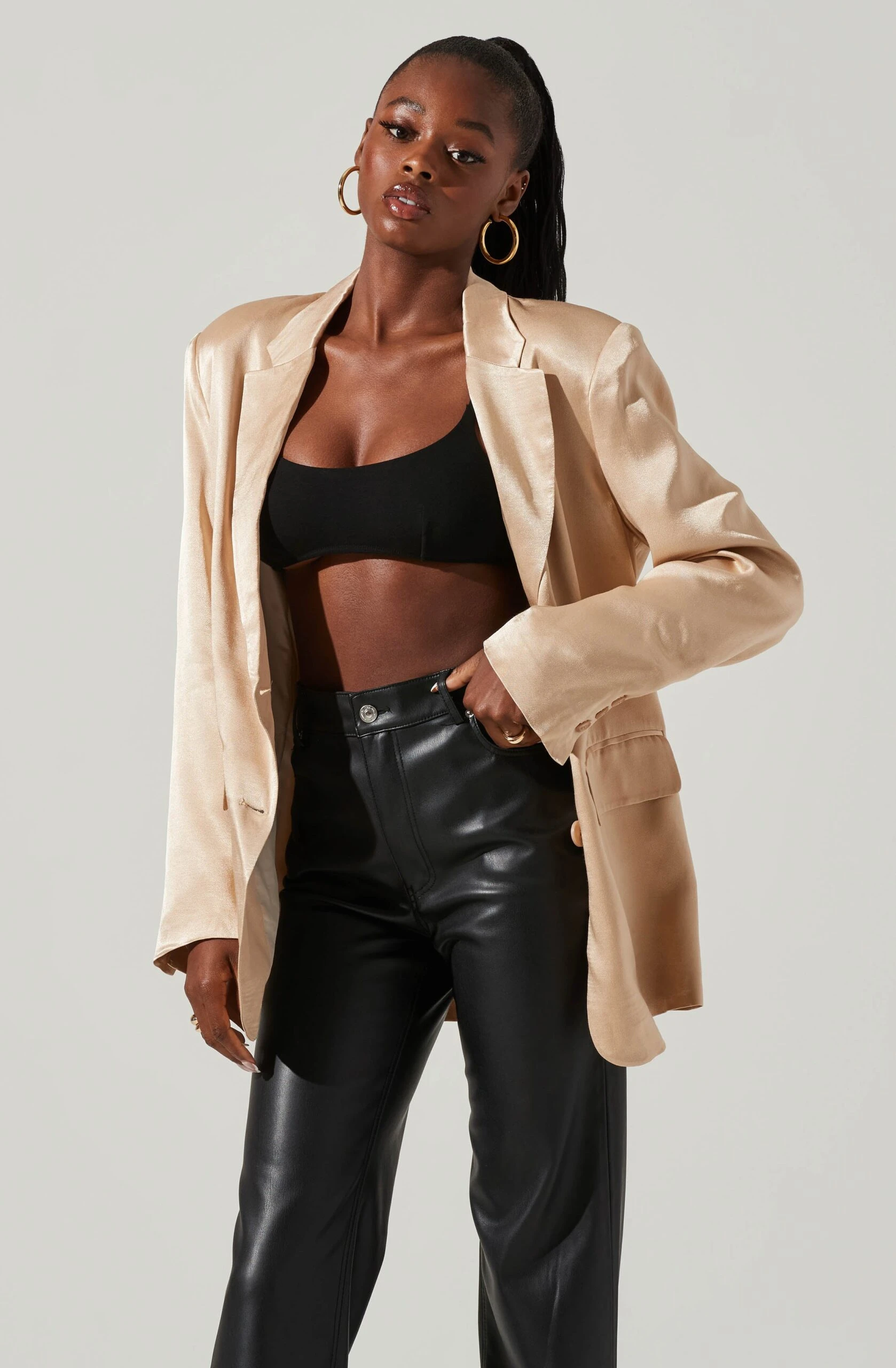 Kimia Satin Oversized Blazer 19 Kimia Satin Oversized Blazer - Image 17
