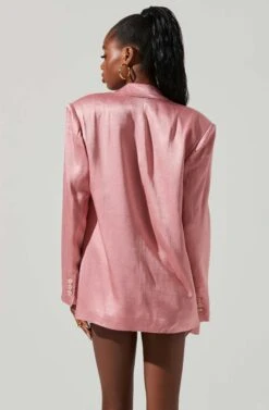 Kimia Satin Oversized Blazer 32 Kimia Satin Oversized Blazer -Chic Ladies Wear Shop ACT17722 PINK 4