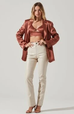 Kimia Satin Oversized Blazer 34 Kimia Satin Oversized Blazer -Chic Ladies Wear Shop ACT17722 ROSEBROWN 1 4880842a f6f8 44cc a4c7 2f47cafb058c