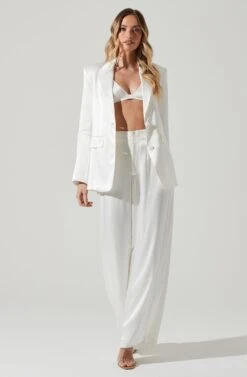 Kimia Satin Oversized Blazer 25 Kimia Satin Oversized Blazer -Chic Ladies Wear Shop ACT17722 WHITE 2