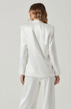 Kimia Satin Oversized Blazer 27 Kimia Satin Oversized Blazer -Chic Ladies Wear Shop ACT17722 WHITE 5