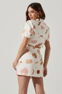 Kiria Cropped Jacket -Chic Ladies Wear Shop ACT17762P BROWNPINKCREAM 5