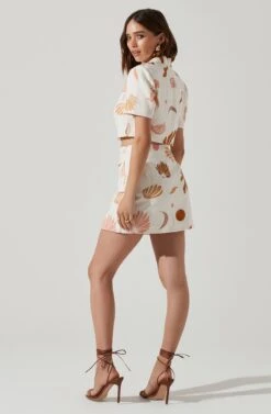 Kiria Cropped Jacket -Chic Ladies Wear Shop ACT17762P BROWNPINKCREAM 6