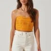 Jessamine Ruched Tube Top -Chic Ladies Wear Shop ACT17769 MUSTARD 2