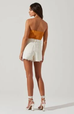 Jessamine Ruched Tube Top -Chic Ladies Wear Shop ACT17769 MUSTARD 6