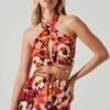 Adonia Floral Halter Top -Chic Ladies Wear Shop ACT17774 REDFLORAL 2