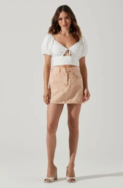 Amadia Puff Sleeve Crop Top 17 Amadia Puff Sleeve Crop Top -Chic Ladies Wear Shop ACT17781 WHITE 1