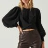Wrenley Twist Front Puff Sleeve Top