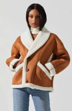 Pippa Faux Shearling Jacket 10 Pippa Faux Shearling Jacket -Chic Ladies Wear Shop ACT17851 CAMEL 3