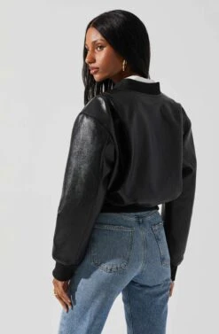 Avianna Faux Leather Bomber Jacket 18 Avianna Faux Leather Bomber Jacket -Chic Ladies Wear Shop ACT17852 BLACK 6