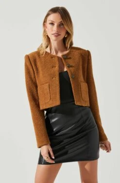 Lyssa Cropped Jacket 10 Lyssa Cropped Jacket -Chic Ladies Wear Shop ACT17853B CAMEL 3