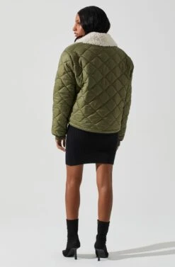 Bellamie Quilted Jacket -Chic Ladies Wear Shop ACT17854 OLIVE 6