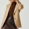 Lottie Plaid Belted Blazer -Chic Ladies Wear Shop ACT17861 TAUPEPLAID 3