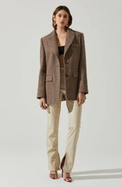 Pauline Plaid Oversized Blazer 11 Pauline Plaid Oversized Blazer -Chic Ladies Wear Shop ACT17875B BROWNPURPLEMULTI 2