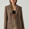 Pauline Plaid Oversized Blazer -Chic Ladies Wear Shop ACT17875B BROWNPURPLEMULTI 3