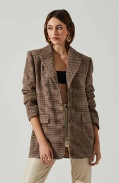 Pauline Plaid Oversized Blazer 10 Pauline Plaid Oversized Blazer -Chic Ladies Wear Shop ACT17875B BROWNPURPLEMULTI 4