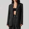 Pauline Pinstripe Oversized Blazer -Chic Ladies Wear Shop ACT17875WST CHARCOALSTRIPE 1