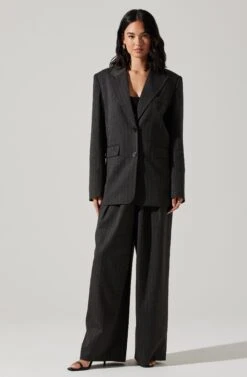 Pauline Pinstripe Oversized Blazer -Chic Ladies Wear Shop ACT17875WST CHARCOALSTRIPE 4