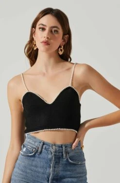 Kira Pearl Embellished Sweater Top 16 Kira Pearl Embellished Sweater Top -Chic Ladies Wear Shop ACT17886 BLACK 3