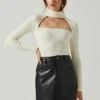 Izabella Turtleneck Cutout Sweater -Chic Ladies Wear Shop ACT17888 WHITE 4