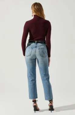 Izabella Turtleneck Cutout Sweater 24 Izabella Turtleneck Cutout Sweater -Chic Ladies Wear Shop ACT17888 WINE 5