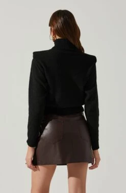 Daleyza Padded Shoulder Turtleneck Sweater 19 Daleyza Padded Shoulder Turtleneck Sweater -Chic Ladies Wear Shop ACT17899 BLACK 5