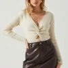Rylee Twist Front Cutout Sweater -Chic Ladies Wear Shop ACT17919 CREAM 3