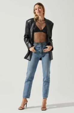 Julane Rhinestone Mesh Top 10 Julane Rhinestone Mesh Top -Chic Ladies Wear Shop ACT17938 BLACKSILVER 1