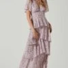 Tayla Floral Tiered Midi Dress 1 Tayla Floral Tiered Midi Dress -Chic Ladies Wear Shop ADR100686B PINKLAVENDERFLORAL 2