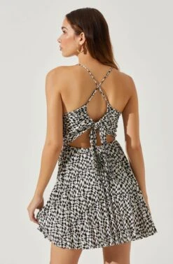 Plisse Tie Back Mini Dress -Chic Ladies Wear Shop ADR100873S BLACKWHITEABSTRACT 6