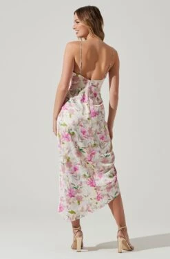 Giselle Floral Twist Front Midi Dress -Chic Ladies Wear Shop ADR101136 PINKGREENFLORAL 6