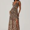 Floral Ruffle Cutout Maxi Dress -Chic Ladies Wear Shop ADR101396 BLACKMULTIFLORAL 1