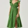 Flutter Sleeve Tie Back Maxi Dress -Chic Ladies Wear Shop ADR101610 GREENAPPLE 2