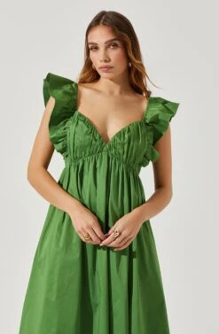 Flutter Sleeve Tie Back Maxi Dress -Chic Ladies Wear Shop ADR101610 GREENAPPLE 4